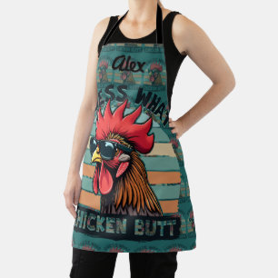 Delantal Adivina Qué Trasero De Pollo Divertido Gallo Retro