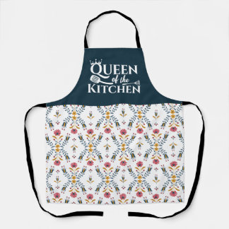 Delantal adorable arte folclórico escandinavo floral