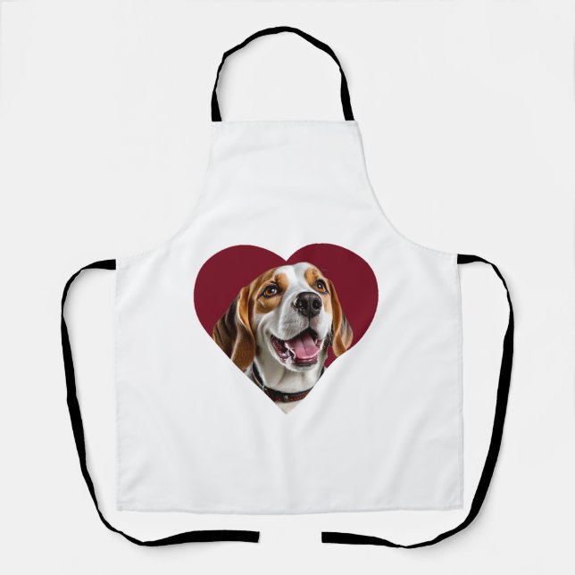 Delantal Adorable Beagle in Heart Shape Design (Anverso)
