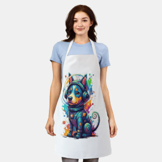 Delantal Adorable cachorro espacial con traje de astronauta