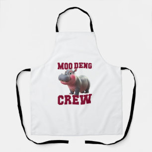 Delantal Adorable MOO DENG CREW Baby Hippo Squad Lunch Lady