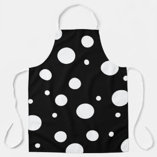 Delantal Adorable Negro con Lunares Blancos