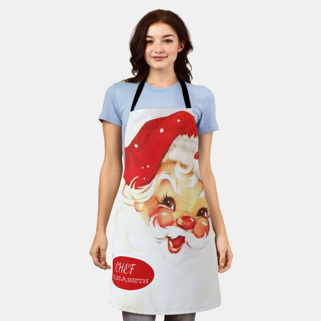 Delantal Adorable Papá Noel Rojo Fiesta (Gastado)