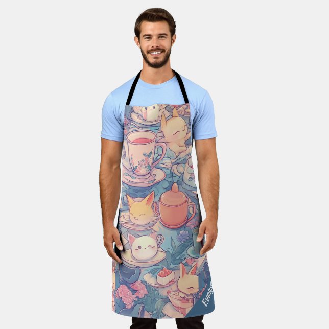 Delantal Adorable Pastel Doodle Art (Gastado)