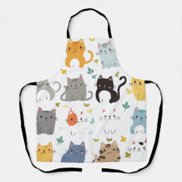 Delantal "Adorable Personalizado Cat Apron - Cuto y funcion