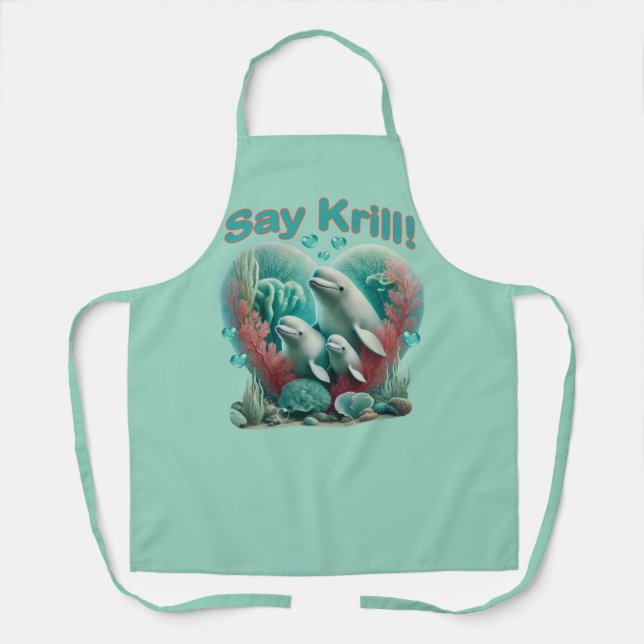 Delantal Adorable retrato "Say Krill" de la familia de ball (Anverso)