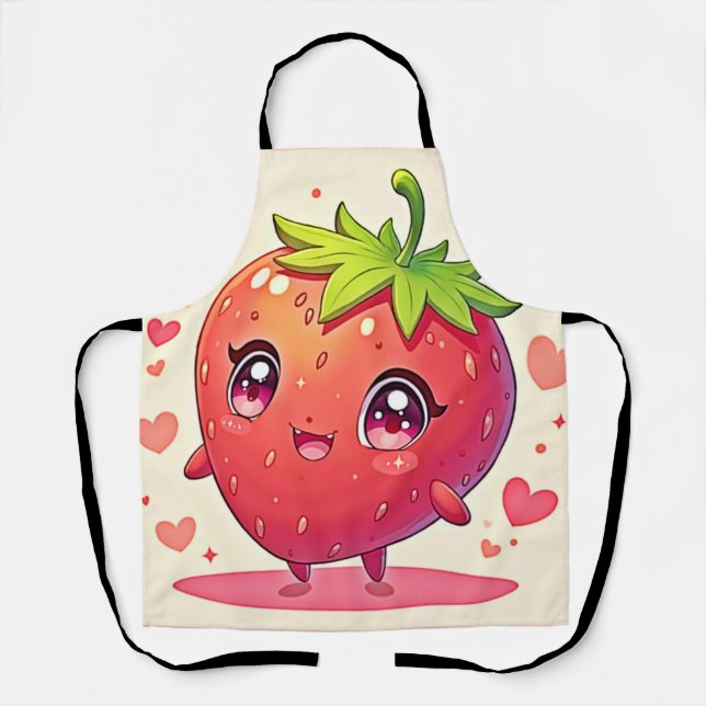 Delantal Adorable Strawberry Love Design (Anverso)