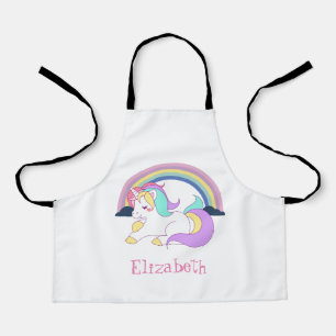Delantal Adorable unicornio mágico, arcoiris
