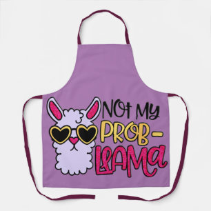 Delantal Adorables Lama Love Not My Probllama Purple