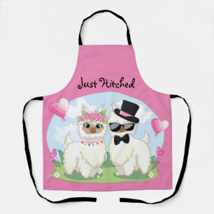 Delantal Adorables Llama Amor Cute Llama Pareja Rosa