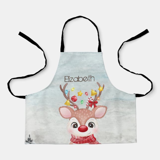 Delantal Adorables renos de Navidad (Anverso)