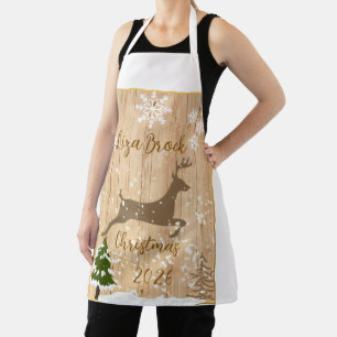 Delantal Adorno de Navidad cierva personalizado