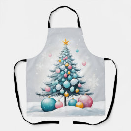 Delantal Adorno Navideño Extragrande Azul Rosa Pastel