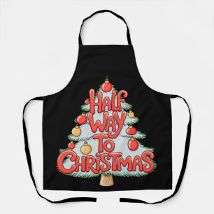 Delantal Adornos de Navidad a medio camino Funny Xmas