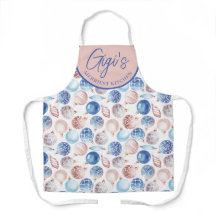 Adornos de Navidad en azul melocotón acuarela Gigi