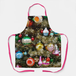 Delantal Adornos Navideños Coloridos Vintage