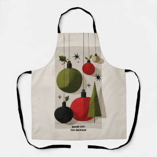 Delantal Adornos Navideños Modernos de Mitad de Siglo Retro