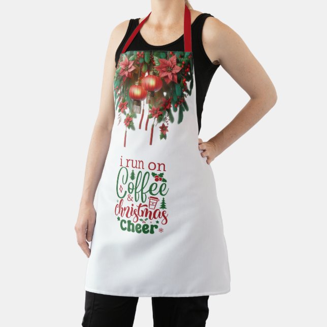 Delantal Adornos Navideños Rojos y Frase de Cocina (in situ)