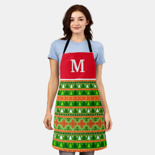 DELANTAL ADORNOS PERSONALIZADOS PARA ÁRBOL DE NAVIDAD VERDE