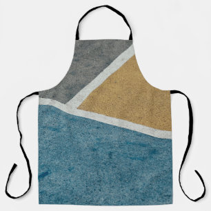 Delantal Adosado pintado de gris, amarillo y azul