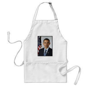 Delantal adulto con retrato presidencial de Barack