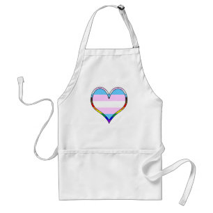 Delantal adulto de corazón orgullo trans