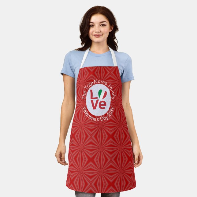 Delantal Adulto personalizado de la bandera italiana roja d (Gastado)