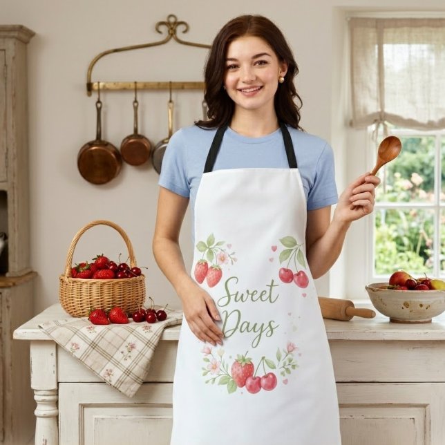 Delantal Aesthetic Strawberry & Cherry Apron (Subido por el creador)