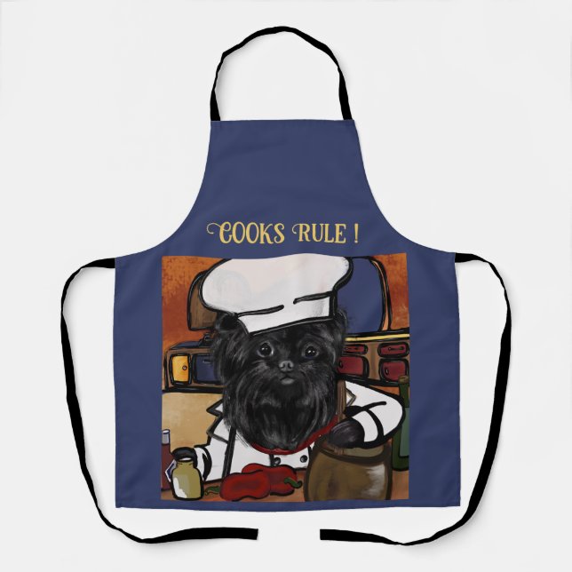 Delantal Affenpinscher Chef (Anverso)