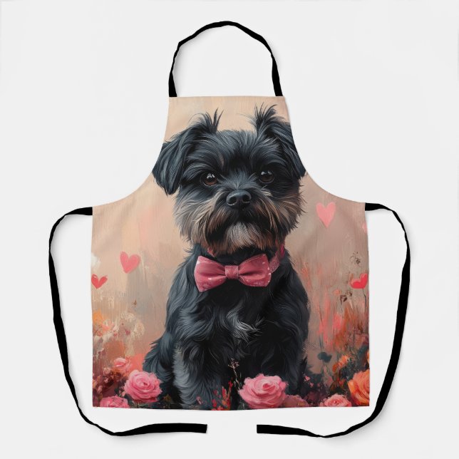 Delantal Affenpinscher con Rosas - Día de San Valentín (Anverso)