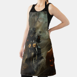 Delantal Affenpinscher Riding Motorcycle Halloween Scary