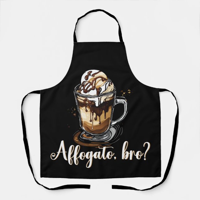 Delantal Affogato, hermano, café italiano, cocina dulce (Anverso)