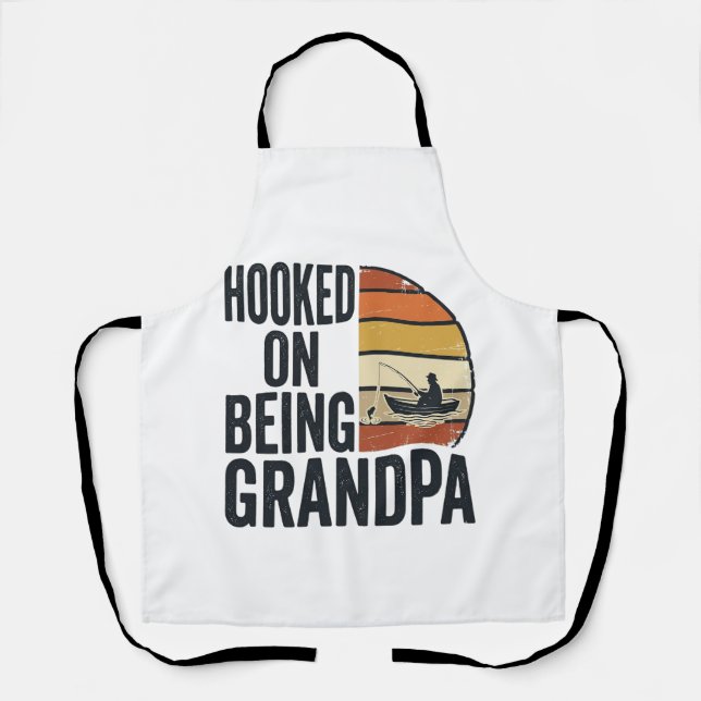Delantal Aficionado a ser abuelo Pesca Diseño vectorial ret (Anverso)