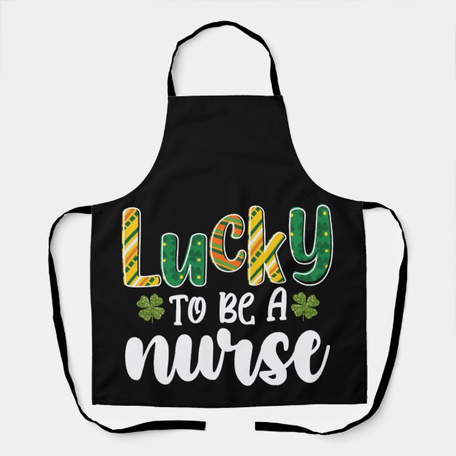 Delantal Afortunadamente para ser enfermera el día de San P (Anverso)