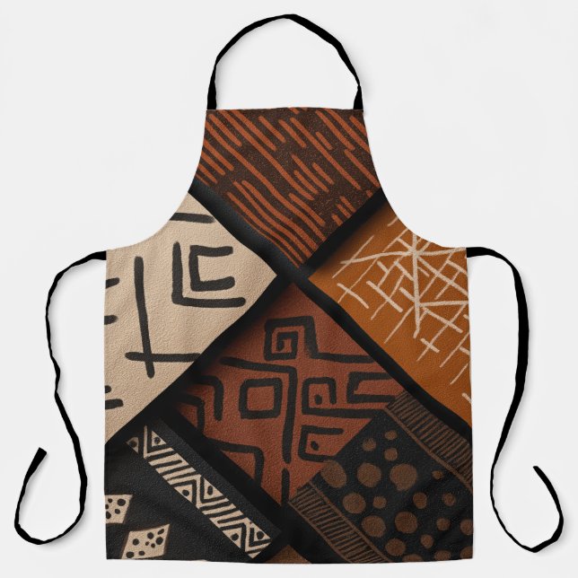 Delantal African culture designs on diagonal shapes (Anverso)
