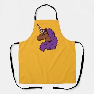 Delantal Afro Unicornio púrpura