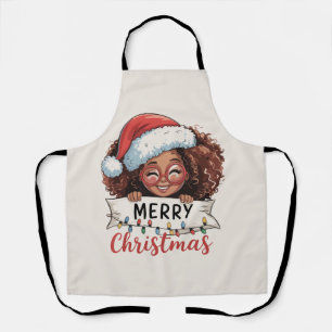 Delantal Afroamericano Feliz Navidad Africano Negro