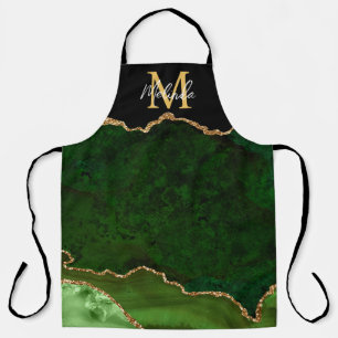Delantal Agante de mármol verde y oro