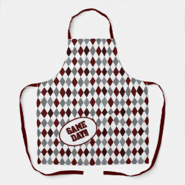 Delantal Aggie Maroon Argyle Pattern Day