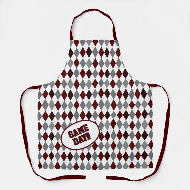 Delantal Aggie Maroon Argyle Pattern Day (Anverso)