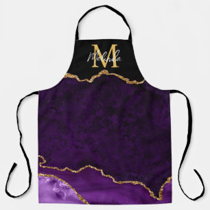 Delantal Agitación de mármol morado y dorado