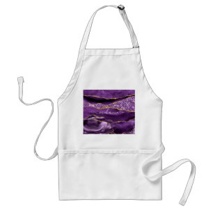 Delantal Agple violeta púrpura Purpurina de oro Geode Nombr