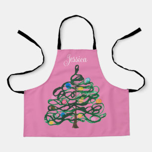 Delantal Agradable Personalizado Árbol de Navidad Invierno 