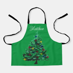 Delantal Agradable Personalizado Árbol de Navidad Invierno 