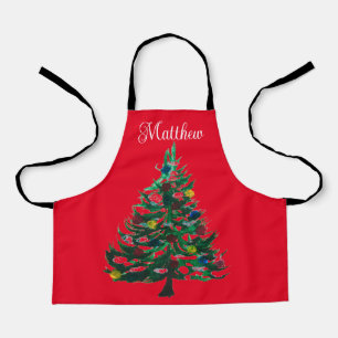 Delantal Agradable Personalizado Árbol de Navidad Niños Inv