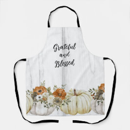Delantal Agradecidas y benditas flores de calabaza Acción d