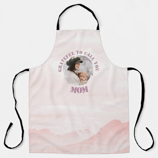 Delantal Agradecido de llamarte mamá - Apron rosado pastel (Anverso)