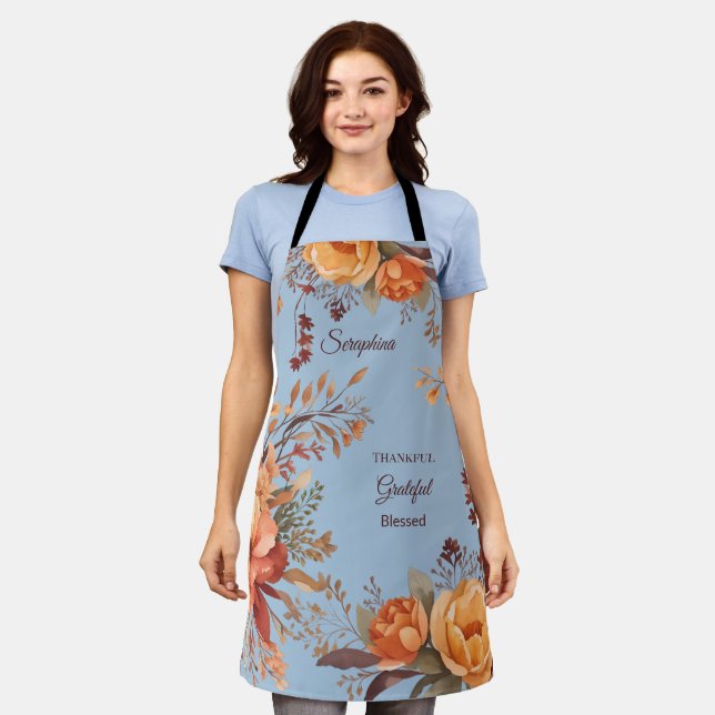 Delantal Agradecido y agradecido Día de Acción de Gracias F (Gastado)