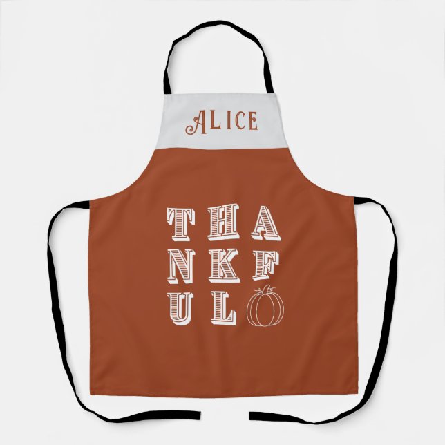 Delantal Agradecimiento Minimalista simple gracias (Anverso)