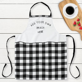 Delantal Agrega tu imagen o logotipo, Plaid de Búfalo Blanc